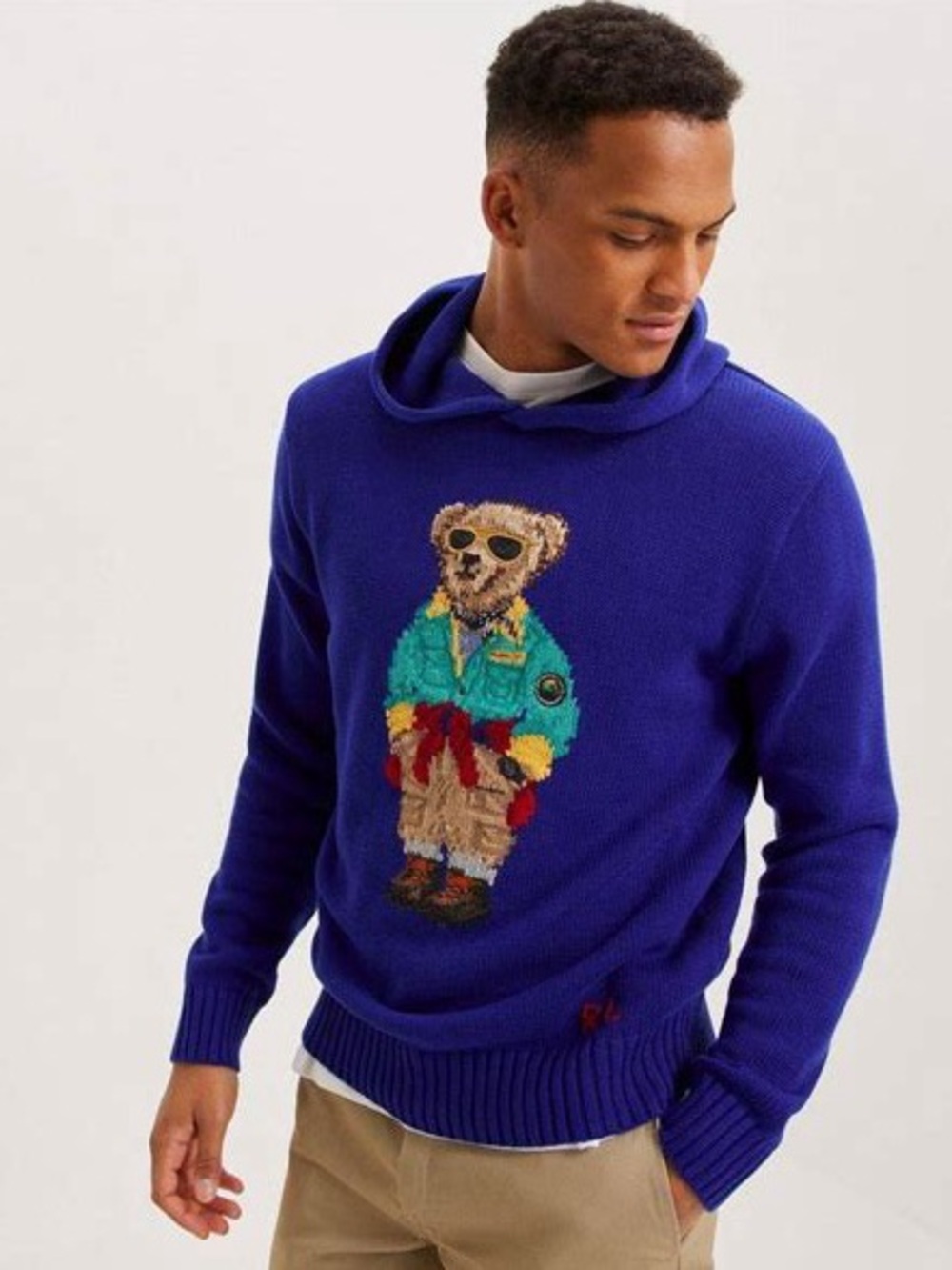 Polo Ralph Lauren Hiking Expedition Bear Hooded Knit Sweater